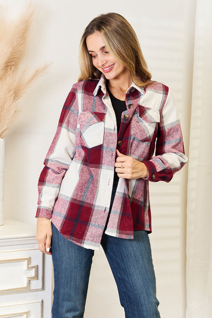 Plaid Button Up Flannel Shirt Jacket - UrbanEthereal