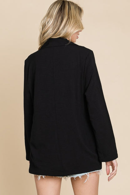 Culture Code One Button Long Sleeve Blazer with Pockets - UrbanEthereal