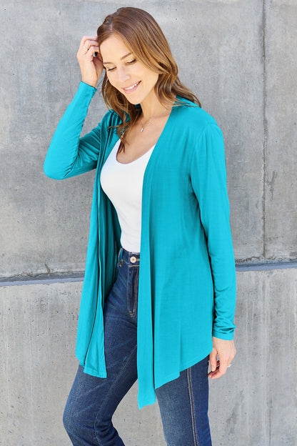 Basic Bae Full Size Open Front Long Sleeve Cardigan - UrbanEthereal