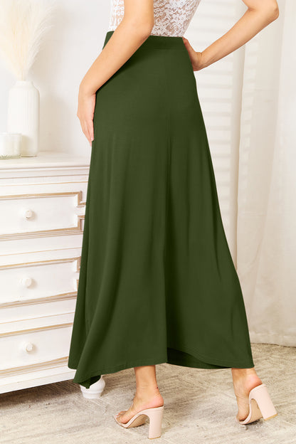 Double Take Full Size Soft Rayon Drawstring Waist Maxi Skirt - UrbanEthereal