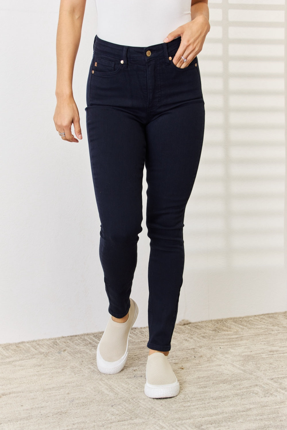 Judy Blue Full Size Garment Dyed Tummy Control Skinny Jeans - UrbanEthereal