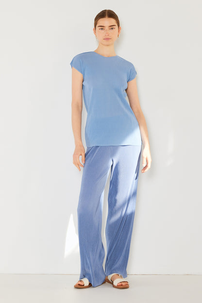 Marina West Swim Rib Pleated Elastic-Waist Wide Leg Pants - UrbanEthereal