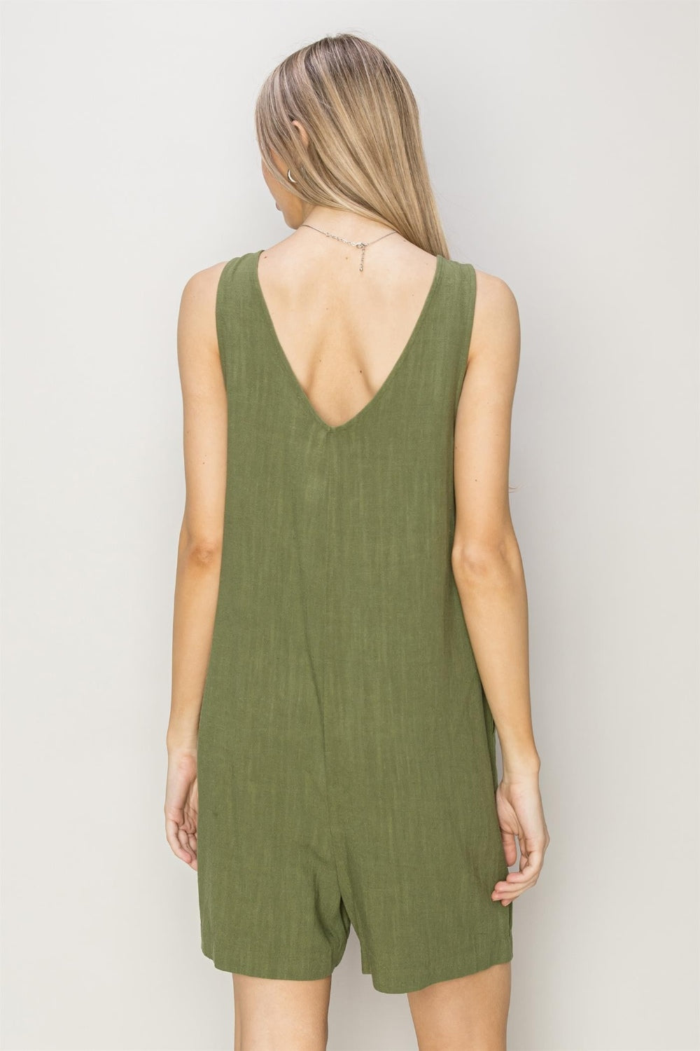 HYFVE V-Neck Sleeveless Romper with Pockets - UrbanEthereal