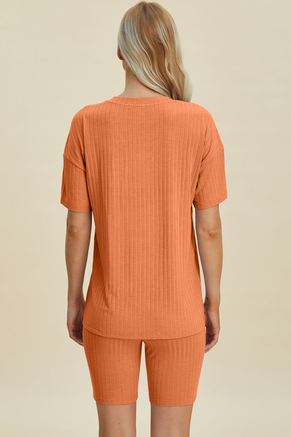 Basic Bae Full Size Ribbed V-Neck Short Sleeve Top and Shorts Set - UrbanEthereal