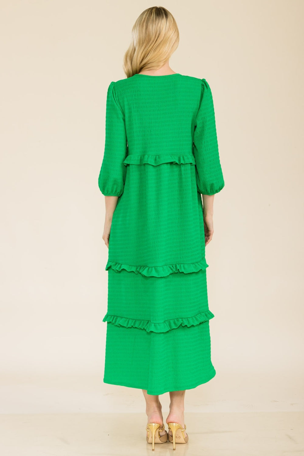 Celeste Full Size Tiered-Ruffle Midi Dress - UrbanEthereal