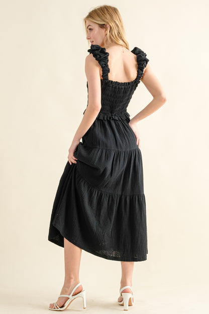 And The Why Smocked Ruffled Tiered Dress - UrbanEthereal