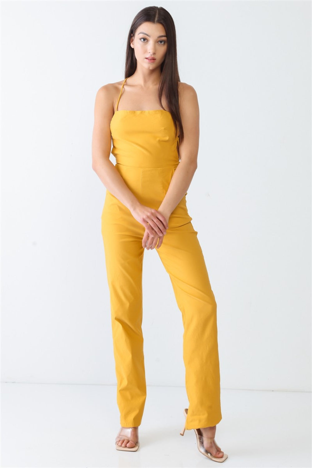 Doreli Group Backless Tied Spaghetti Strap Sleeveless Jumpsuit - UrbanEthereal