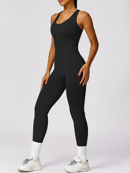 Basic Bae Sleeveless Cutout Racerback Active Jumpsuit - UrbanEthereal
