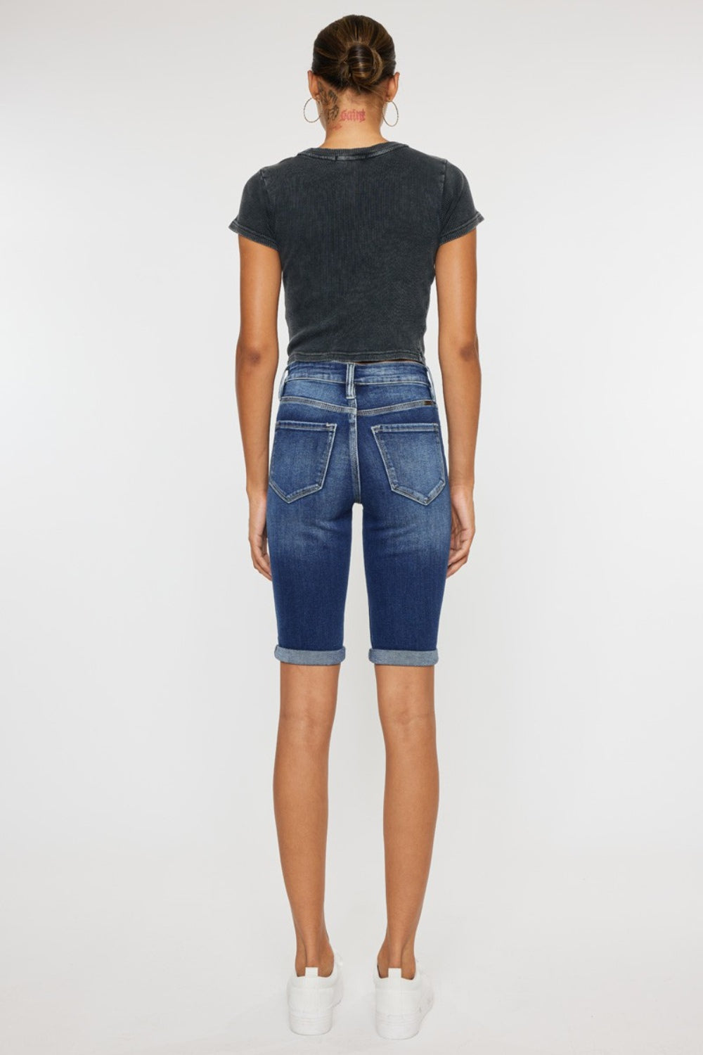 Kancan Full Size Cat's Whiskers Button Fly Denim Shorts - UrbanEthereal