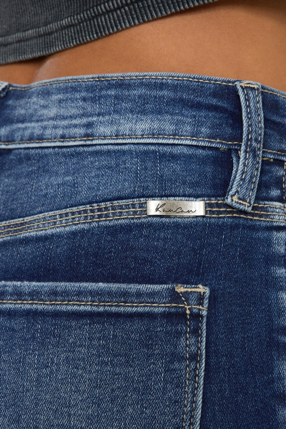 Kancan Full Size Cat's Whiskers Button Fly Denim Shorts - UrbanEthereal