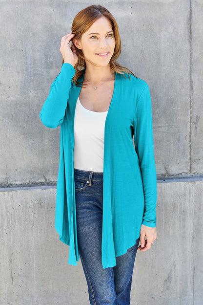 Basic Bae Full Size Open Front Long Sleeve Cardigan - UrbanEthereal