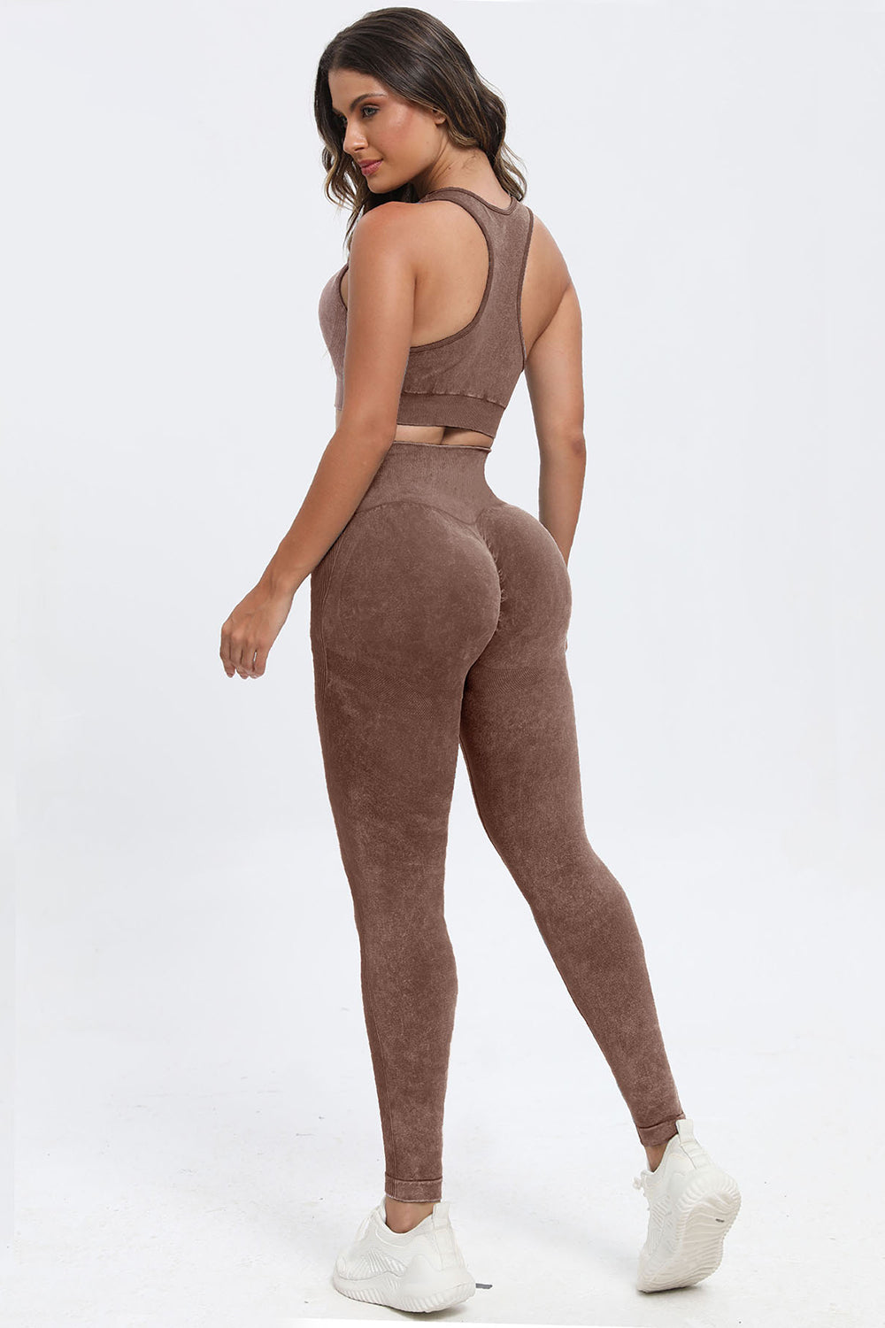 3 Piece Washed Square Neck Wide Strap Active Set - UrbanEthereal