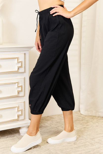 Decorative Button Cropped Pants - UrbanEthereal