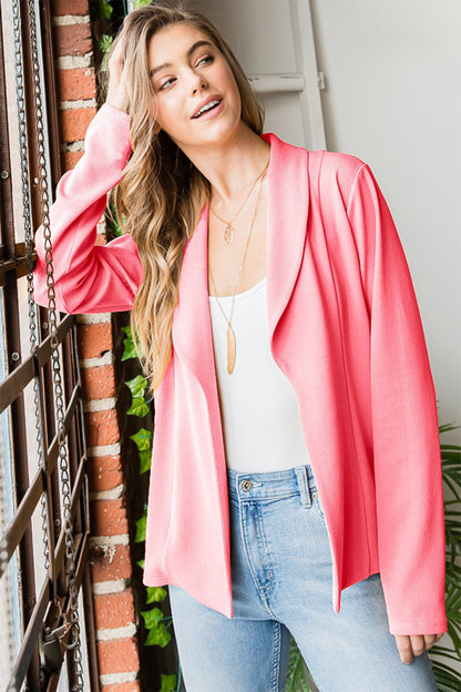 Heimish Open Front Long Sleeve Blazer - UrbanEthereal