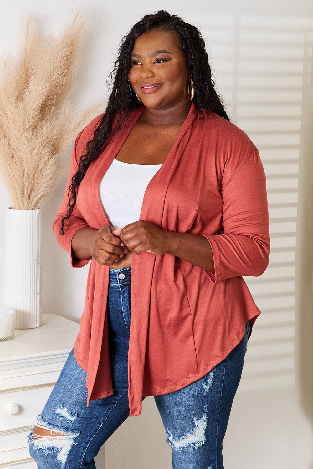Culture Code Full Size Open Front Cardigan - UrbanEthereal