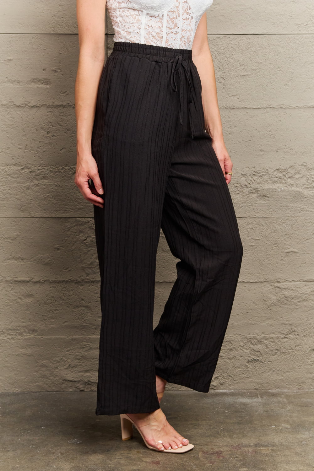 Perfee Tie Waist Long Pants