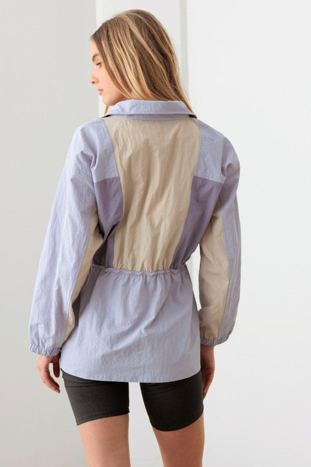 Le Lis Color Block Collared Wind Breaker Jacket - UrbanEthereal