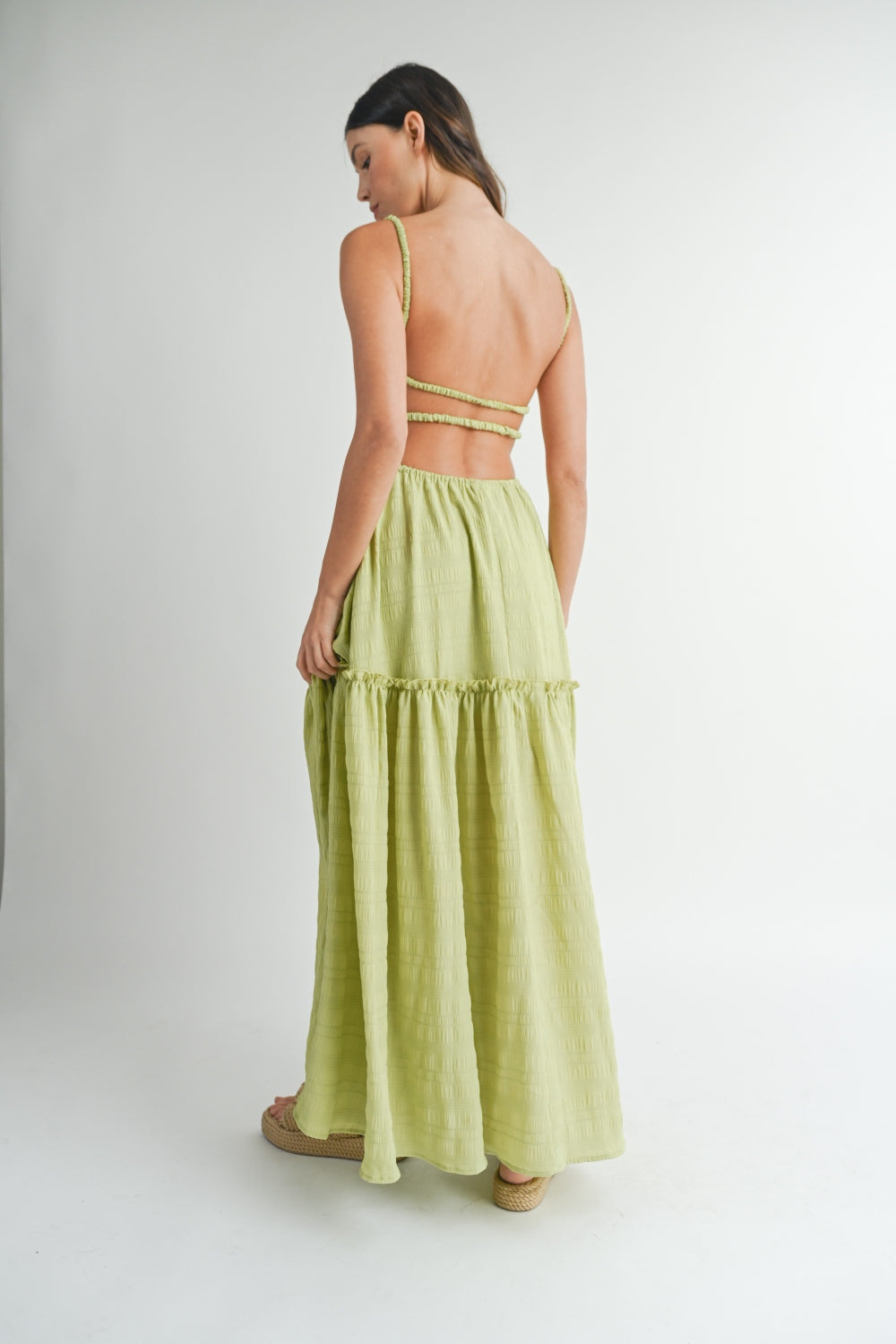 MABLE Cutout Waist Backless Maxi Dress - UrbanEthereal