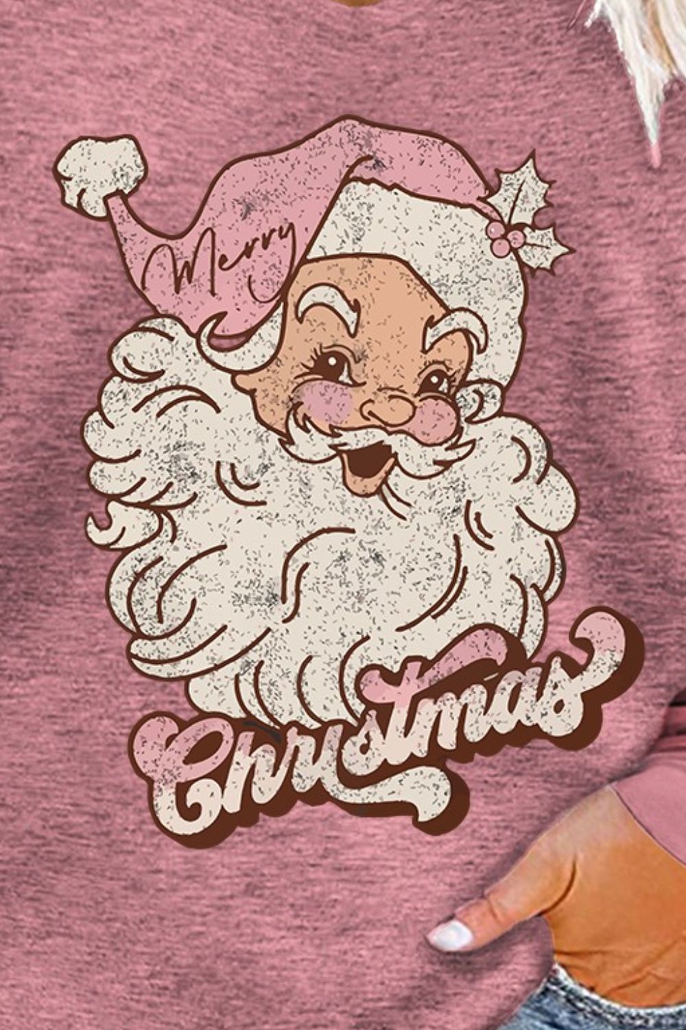 Plus Size Santa Graphic Striped Long Sleeve T-Shirt - UrbanEthereal