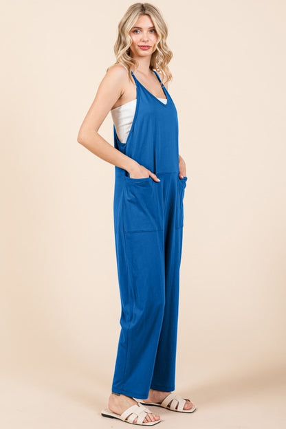 Culture Code Full Size Sleeveless Jumpsuit with Pockets - UrbanEthereal