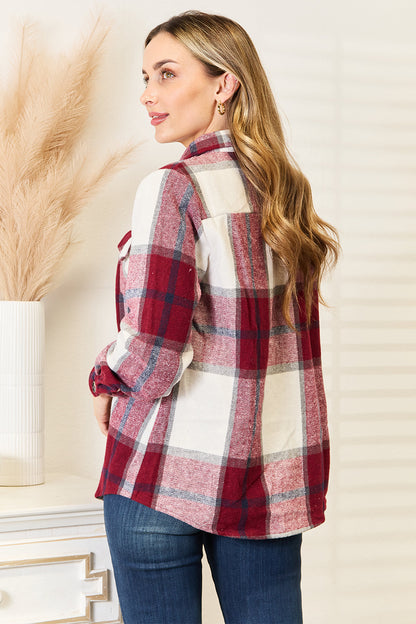 Plaid Button Up Flannel Shirt Jacket - UrbanEthereal