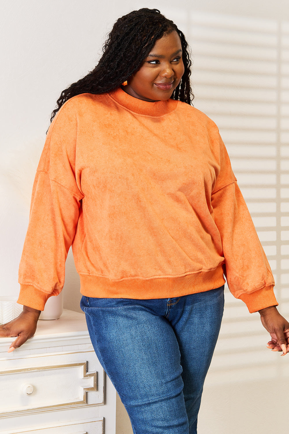 Basic Bae Round Neck Dropped Shoulder Sweatshirt - UrbanEthereal