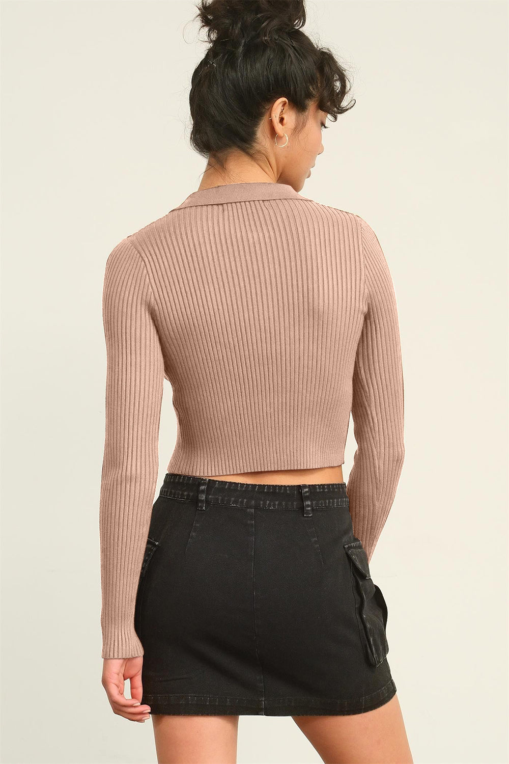 HYFVE Ribbed Double Zip Cropped Cardigan - UrbanEthereal