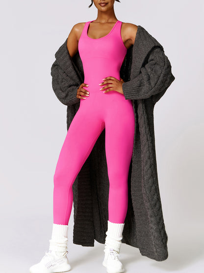 Basic Bae Sleeveless Cutout Racerback Active Jumpsuit - UrbanEthereal