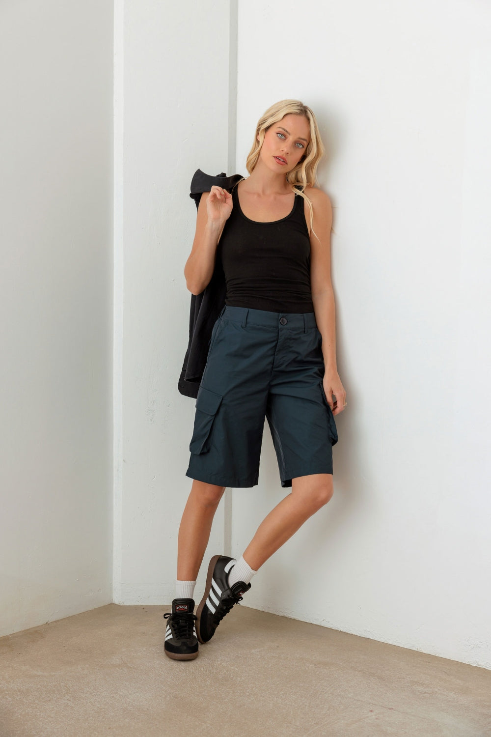 Le Lis Navy Cargo Bermuda Shorts - UrbanEthereal