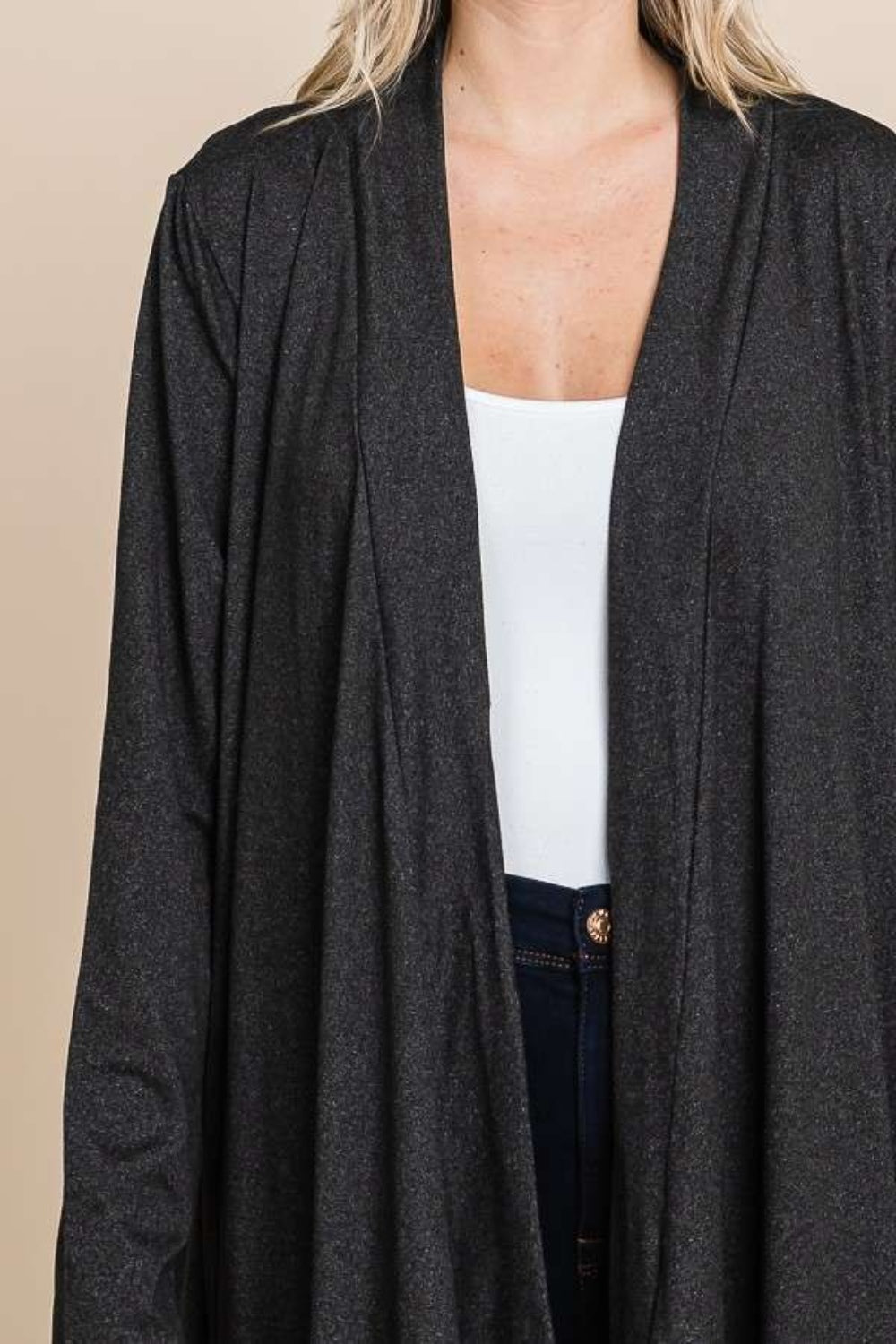 Culture Code Open Front Longline Cover Up with Pockets - UrbanEthereal