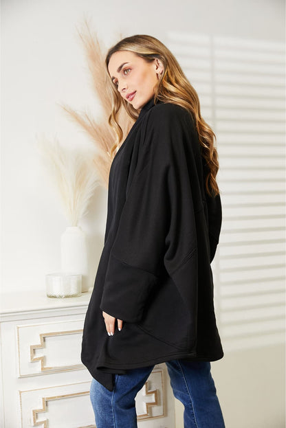 HEYSON Full Size Open Front Cardigan with Scarf Design - UrbanEthereal